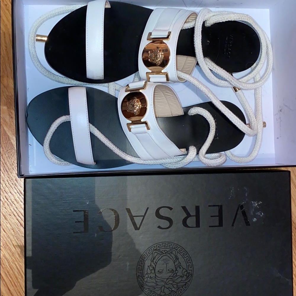 Versace medusa sandels with ties